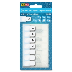 Redi-Tag Corporation 31000 Write-On Plain Tabs, Permanent, 1"x7/16", 104 Tabs/PK, White by Redi-Tag