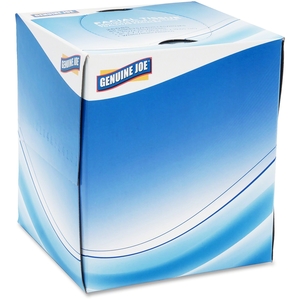 Genuine Joe 26085 Facial Tissue, 2-Ply, Cube Box, 85 /Box, 36/CT, White by Genuine Joe