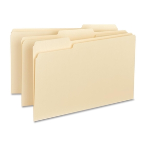 Business Source 43560 Interior File Folders,1/3 Cut Assorted,Legal,100/BX,Manila by Business Source