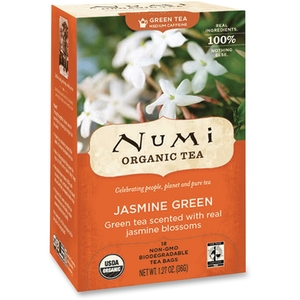 Numi, LLC 10108 Green Tea, Organic, 18 Bags/BX, Jasmine Green by Numi