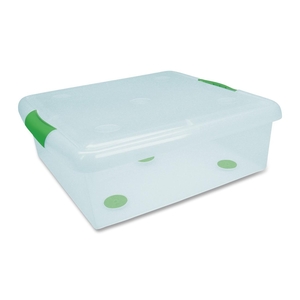 I.R.I.S. Inc 170255 Storage Box, 17-15/16"x18-11/16"x6-1/4", 6/CT, Clear/Green by I.R.I.S.