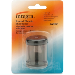 Integra 42851 Pencil Sharpener, Single Hole, Plastic, 1-7/8", Smoke/BK by Integra