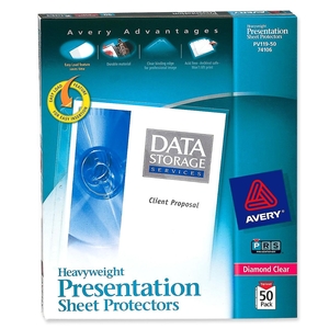 Avery PV119-50 Sheet Protector, Hvyweight, 11"x8-1/2", 50/BX, Clear by Avery