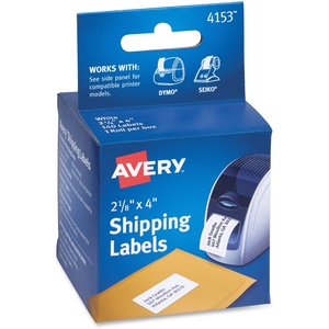 Avery 4153 Multi-purpose Labels, 4"x2-1/8", 140/Roll, 1 RL/BX, White by Avery