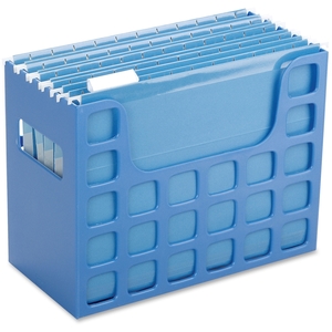 Tops Products 23011 Desktop File, w/Hanging Folders,12-3/16"x6"x9-1/2", Blue by Pendaflex