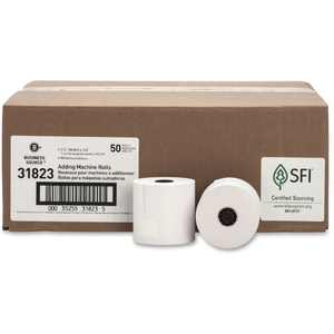 Business Source 31823 Paper Rolls, Single Ply, Bond, 2-3/4"x165', 50/CT, WE by Business Source
