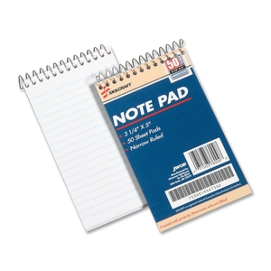 National Industries For the Blind 7530-01-454-7392 Mini Memo Pad, 50 Shts, Narrow Ruled, 3-1/4"x5-1/2", White by SKILCRAFT