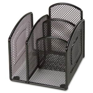 Lorell Furniture 37522 Mini Desktop Organizer, 4-3/4"x5-1/8"x5-1/4", BK Mesh by Lorell