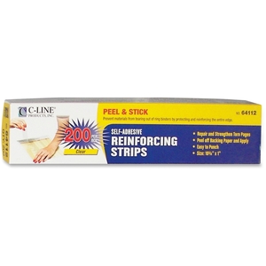 QUALITY PARK PRODUCTS 64112 Reinforcing Strips,Self Adhesive,Unpnch,10-3/4"x1",200/BX,WE by C-Line