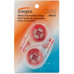 Mini Correction Tape,1/5"x197",2/PK,Transparent Dispenser by Integra