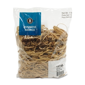 Business Source 15745 Rubber Bands,Size 54,1 lb./BG,Assorted Sizes,Natural Crepe by Business Source