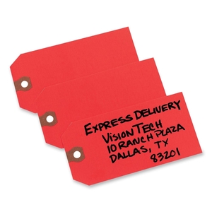 Shipping Tag, No 5, Plain, 4-3/4"x2-3/8", 1000/BX, Red by Avery