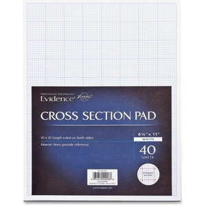 Tops Products 22026 Cross-Section Pad,Ruled 10x10,20lb.,40 Shts,8-1/2"x11",WE by Ampad