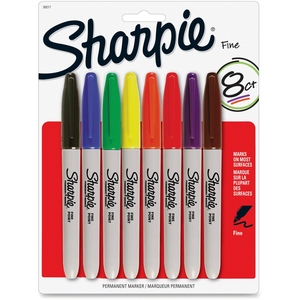 Sanford, L.P. 30217PP Permanent Marker, Fine Point, 8/PK, Assorted by Sharpie