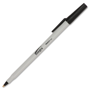 Integra 30027 Ballpoint Stick Pen,Medium Point,Light Gray Barrel,Black Ink by Integra