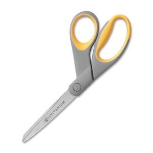 SMEAD MANUFACTURING COMPANY 13731 Bent Scissors,Titanium Bonded Shears,8", Gray/Yellow by Westcott