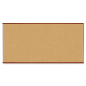 Lorell Furniture 60639 Natural Cork Board, 8'x4', Cherry by Lorell
