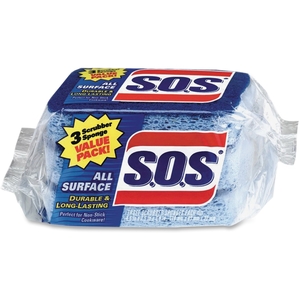 The Clorox Company 91028 Scrubber Sponges, All Surface, 3"x5-1/4", 3/PK, Blue by Clorox