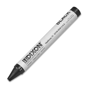 Marking Crayons, Nontoxic, 5"x9/16", Wax, 1dz., Black by Dixon