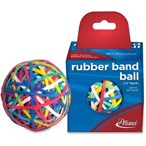 Alliance Rubber Company 00159 Rubber Band Ball, 2-1/2", 250 Bands, Assorted by Alliance Rubber