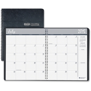 Academic 14-Month Planner, Ruled One Month/Spread, 8-1/2 x 11, Black (HOD26502) by House of Doolittle