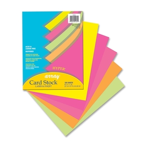 PACON CORPORATION 101181 Card Stock Paper, 65 lb.,8-/2"x11", 100/PK, AST Hyper by Pacon