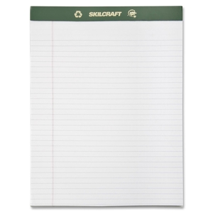 National Industries For the Blind 7530-01-516-9627 Writing Pad,Perf, 5/16" Ruled, 50Sht, Ltr,8-1/2"x11-3/4", WE by SKILCRAFT