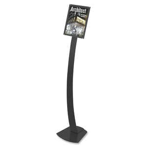 Sign Stands, Holds 8-1/2"x11", 12"x12"x56", Black by Deflect-o