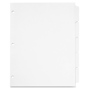 Tops Products 60506 Erasable Tab Dividers, 5-Tabs, 11"x8-1/2", 5/Set, White by Cardinal