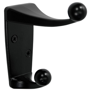 Advantus Corporation 40804 Metal Coat Hook, Double Hook, 4"x1-13/16"x4-1/2", Black by Advantus