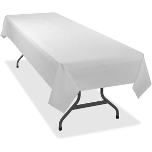 Plastic Tablecover, 54"x108", White by Tablemate