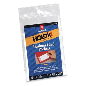 Business Card Pockets,Side Load,3-3/4"x2-3/8",10/PK,Clear by Cardinal