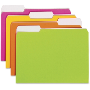 SMEAD MANUFACTURING COMPANY 11925 File Folder, Letter, 1/3 Tab, Neon Colors by Smead