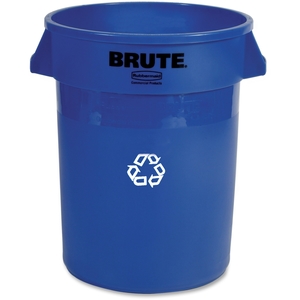 Newell Rubbermaid, Inc 2632-73 Recycling Container,Heavy-duty,32 Gal.,22"x22"x27-1/4",Blue by Rubbermaid