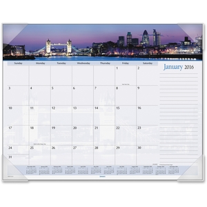 ACCO Brands Corporation DMD14532 Monthly Desk Pad, 12 Mth, Jan-Dec, 22"x17", Harbor Views by At-A-Glance
