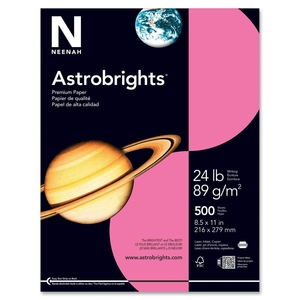 Astrobright Paper, 24Lb, 8-1/2"x11", 500/PK, Plasma Pink by Astrobrights