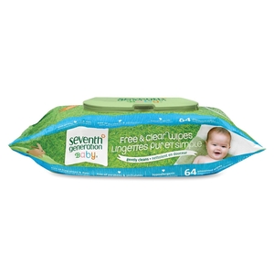 Baby Wipes, Hypoallergenic, 64 Wipes, 1/PK, Natural by Seventh Generation