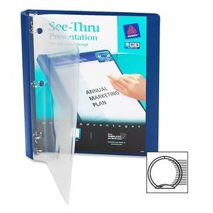 Avery ST11-05-BE 3 Ring View Binder, Clear Front, 1/2" Cap., 11"x8-1/2", Blue by Avery