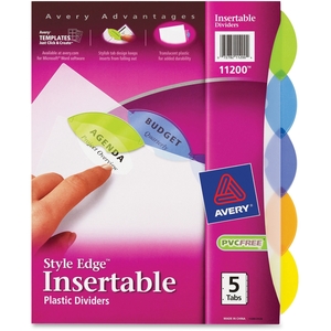 Avery 11200 Insertable Dividers,Printable,8-1/2"x11",5-Tabs/ST,Multi by Avery