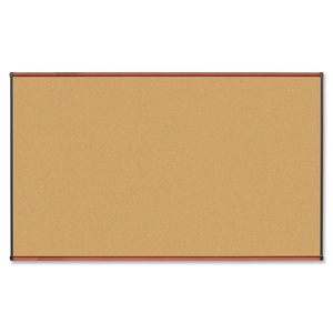 Natural Cork Board, 6'x4', Cherry by Lorell