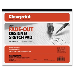 Chartpak, Inc 932811ISO Grid Paper Pad, 20lb., 8-1/2"x11", 30 Sheets by Clearprint