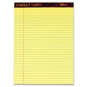 Tops Products 63956 Notepad,Wide Ruled,8-1/2"x11-1/4",Canary by TOPS