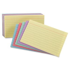 Tops Products 34610 Index Cards, Ruled on 1 Side, 4"x6", 100/PK, Assorted by Oxford