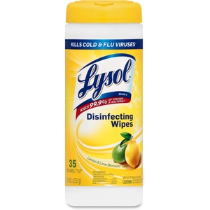 Reckitt Benckiser plc 81145 Disinfectant Wipes, 35 Sheets/Tub, Lemon/Lime Blossom Scent by Lysol