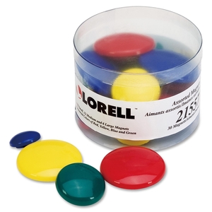 Lorell Furniture 21557 Magnets, 12 Sm/12 Md/ 6 Lg, Clear Tub, 30/PK, Assorted by Lorell
