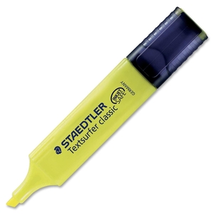 Highlighter, Broad Chisel Tip, 10/BX, Fluorescent Yellow by Staedtler