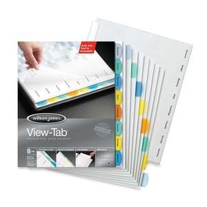 ACCO Brands Corporation W55965 View Tab Paper Dividers, 8-Tab, 8-1/2"x11", Multi by Wilson Jones