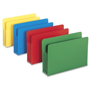 SMEAD MANUFACTURING COMPANY 73550 Poly Pockets, 3-1/2" Expansion, Legal, 4/BX, Assorted by Smead