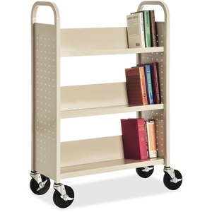 Lorell Furniture 49204 Single-Sided Booktruck, 32"X14"X46", Putty by Lorell