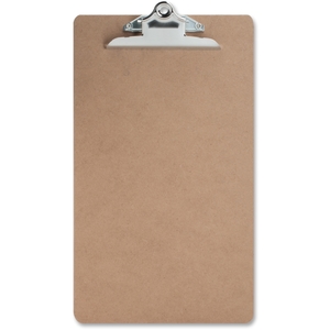 Hardboard Clipboard, Nickel-Plated Clip, 9"x15-1/2", Brown by Sparco